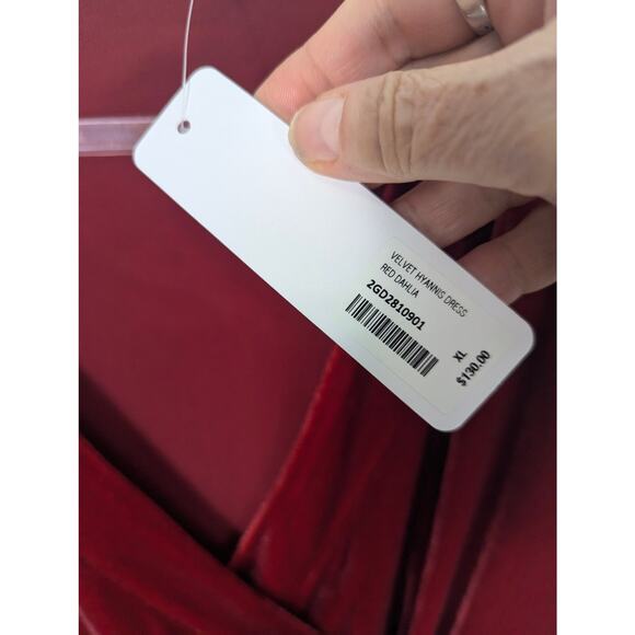 Soft Surroundings Hyannis Velvet Surplice V-Neck Red Dahlia Dress Size XL NWT - Picture 8 of 9